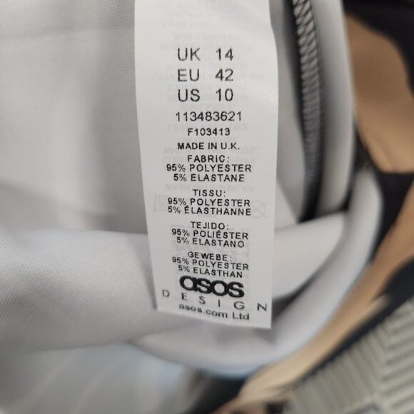 ASOS DESIGN cut out bardot body-conscious midi dress in print Size US 10 - Picture 7 of 7